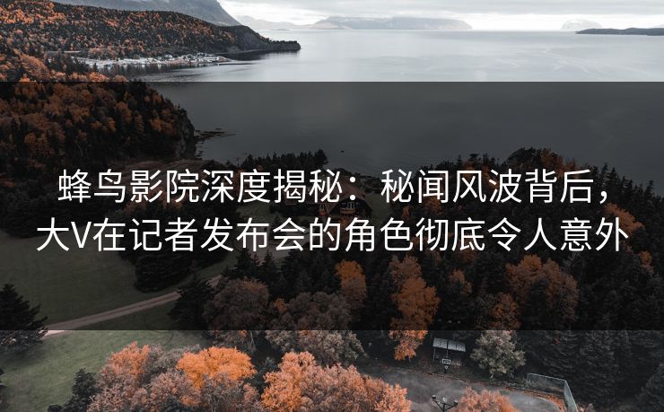 蜂鸟影院深度揭秘:秘闻风波背后,大V在记者发布会的角色彻底令人意外 蜂鸟影院深度揭秘:秘闻风波背后,大V在记者发布会的角色彻底令人意外